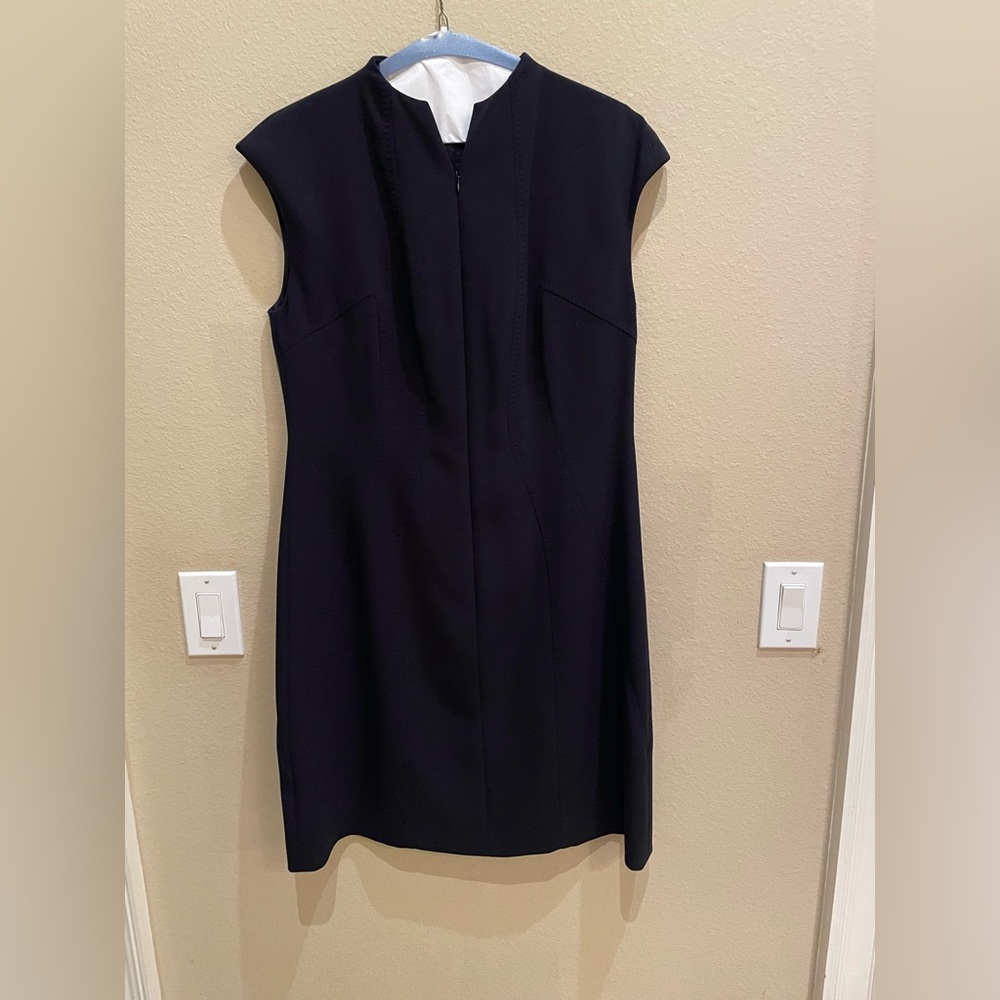 Brooks Brothers Black Sheath dress with zipper front, EUC, size 14